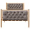 vidaXL Cadre de lit avec t&ecirc;te de lit Taupe 90 x 200 cm Pin massif