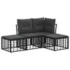 vidaXL Ensemble de canap&eacute;s d'ext&eacute;rieur 4 pcs Noir Polyester