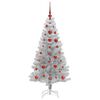 vidaXL Sapin de No&euml;l avec 150 LED avec support Argent 120 cm PET