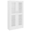 vidaXL Armoire &agrave; vitrine Blanc 82,5x30,5x150 cm Bois d'ing&eacute;nierie