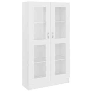 vidaXL Armoire &agrave; vitrine Blanc 82,5x30,5x150 cm Bois d'ing&eacute;nierie