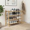 vidaXL Rack &agrave; chaussures avec &eacute;tag&egrave;re Naturel 68 x 28 x 63 cm Bambou