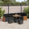 vidaXL Ensemble de canap&eacute; de jardin 9 pcs Noir polyrotin