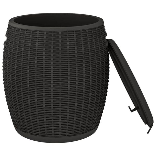 vidaXL Bo&icirc;te de rangement de jardin 4 en 1 noir polypropyl&egrave;ne