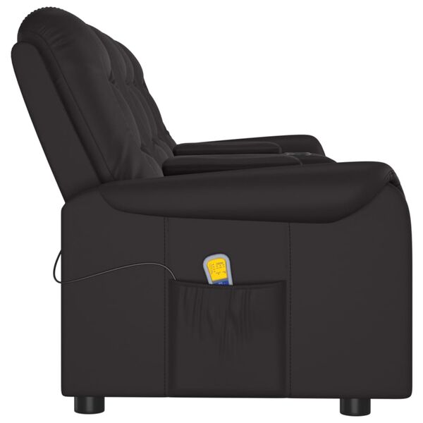 vidaXL Fauteuil de massage inclinable et porte-gobelets 4 places noir