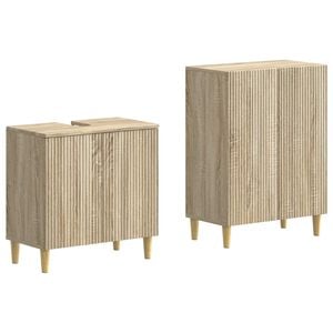 vidaXL Ensemble de 2 meubles de salle de bain ARNHEM Ch&ecirc;ne Sonoma