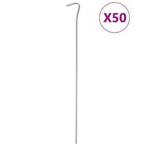 vidaXL Piquets de tente 50 pcs 30 cm &Oslash;4 mm acier galvanis&eacute;