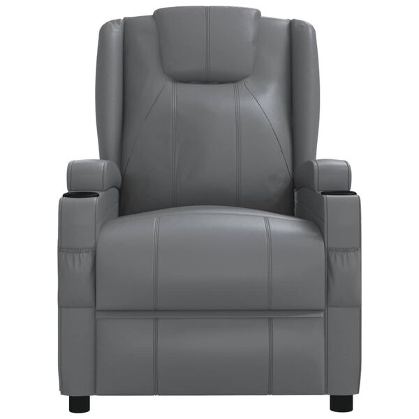 vidaXL Fauteuil de massage &eacute;lectrique Anthracite Similicuir