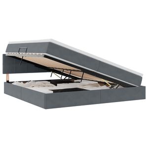 vidaXL Lit de Rangement avec matelas Gris fonc&eacute; 200 x 200 cm Velours