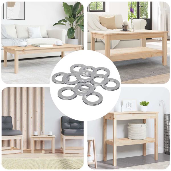 vidaXL Rondelles 12 pcs Argent&eacute; 10 x 10 x 1,2 mm Fer