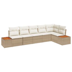 vidaXL Ensemble de canap&eacute; de jardin 6 pcs Beige et cr&egrave;me Polyrotin