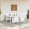 vidaXL Ensemble de salle à manger pour jardin 5 pcs Blanc Rattan Polt
