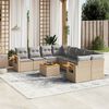 vidaXL Salon de jardin avec coussins 9 pcs beige r&eacute;sine tress&eacute;e