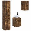 vidaXL Ensemble d'armoire de salle de bain 3 pc Ch&ecirc;ne fum&eacute;
