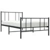 vidaXL Cadre de lit m&eacute;tal sans matelas et pied de lit noir 100x200 cm