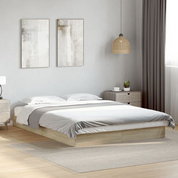 vidaXL Cadre de lit sans matelas chêne sonoma 120x190 cm