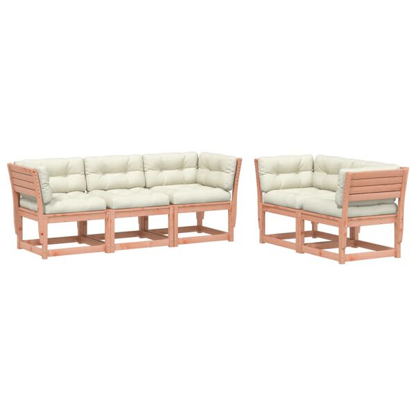 vidaXL Salon de jardin 5 pcs avec coussins bois massif douglas