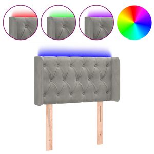 vidaXL T&ecirc;te de lit &agrave; LED Gris clair 83x16x78/88 cm Velours