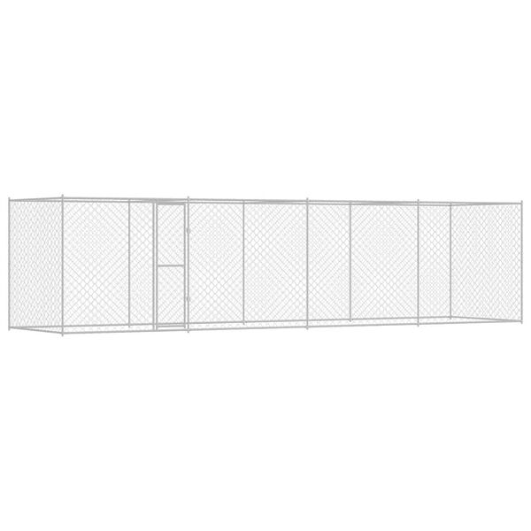 vidaXL Cage pour chien Argent&eacute; 800 x 200 x 200 cm Acier galvanis&eacute;