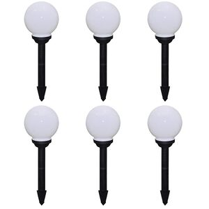 vidaXL 6 pcs Lampes d'all&eacute;e d'ext&eacute;rieur &agrave; LED 20 cm et piquet au sol