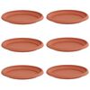 vidaXL Plateau &agrave; fleurs rond 6 pcs Rouge brique &Oslash; 23,5 x 2,5 cm