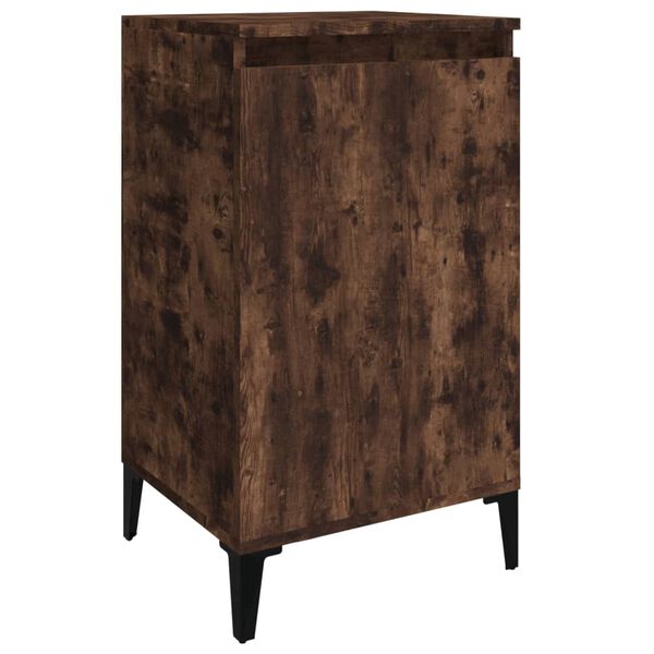 vidaXL Table de chevet ch&ecirc;ne fum&eacute; 40x35x70 cm bois d'ing&eacute;nierie