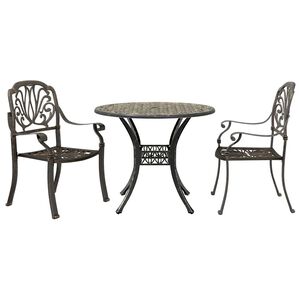 vidaXL Ensemble de bistrot 3 pcs bronze aluminium coul&eacute;