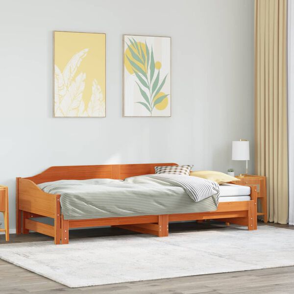 vidaXL Lit de jour et lit gigogne sans matelas 90x190 cm bois massif