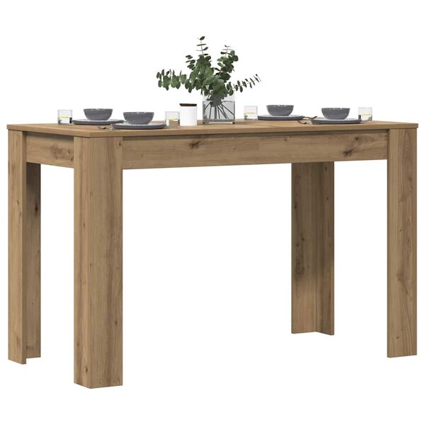 vidaXL Table &agrave; manger ch&ecirc;ne artisanal 120x60x76 cm bois d'ing&eacute;nierie