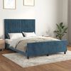 vidaXL Cadre de lit sans matelas bleu fonc&eacute; 140x200 cm velours