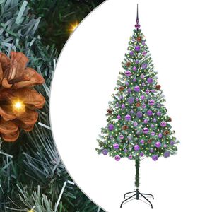 vidaXL Sapin de No&euml;l artificiel avec 300 LED Vert 180 cm PVC et Acier