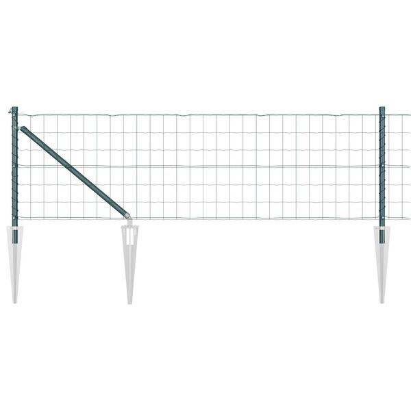 vidaXL Cl&ocirc;ture avec poteau Vert 0,4 x 25 m Acier et PVC