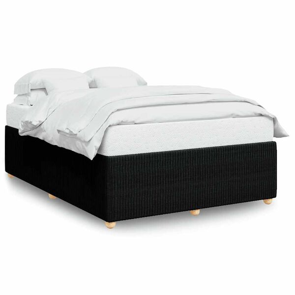 vidaXL Cadre de lit sans matelas noir 140x190 cm tissu