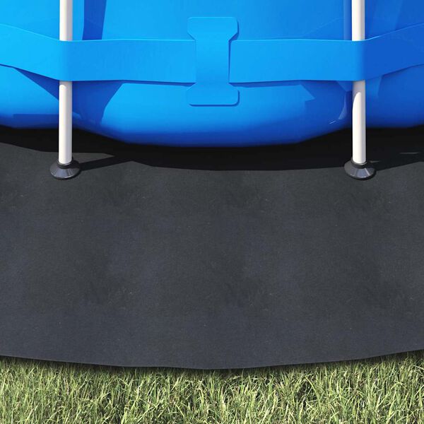 vidaXL Tapis de piscine Noir Ø 396 cm Géotextile en polyester