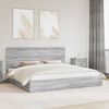 vidaXL Lit de Rangement Gris Sonoma 200 x 200 cm Bois d'ing&eacute;nierie