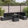 vidaXL Ensemble de canapé de jardin 7 pcs Noir Poly rotin
