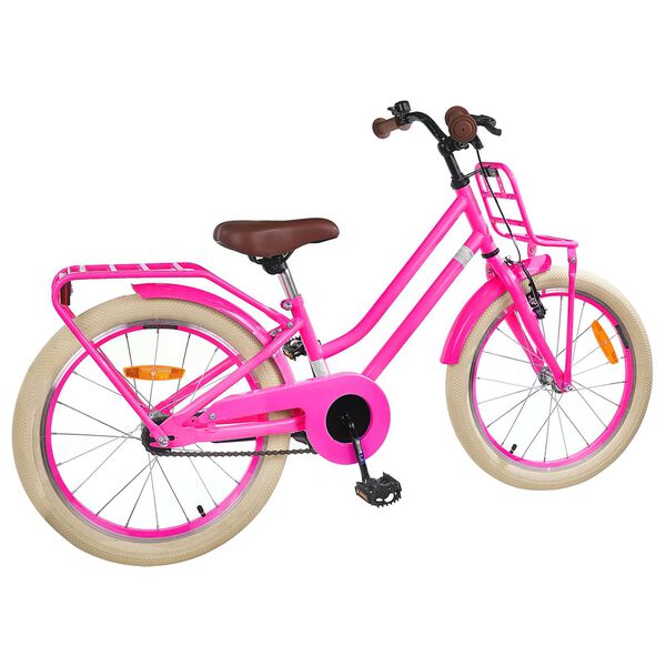 vidaXL V&eacute;lo pour Enfants 18 Pouces pour les 5-7 ans Rose fonc&eacute;