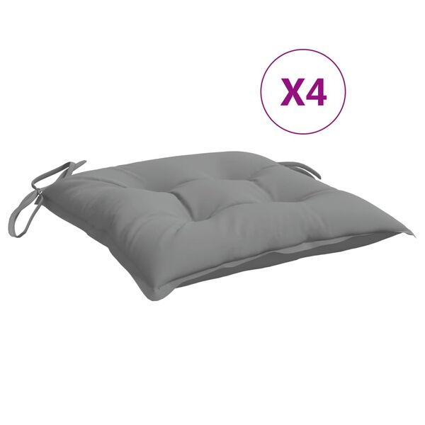 vidaXL Coussins de chaise lot de 4 gris 50x50x7 cm tissu oxford