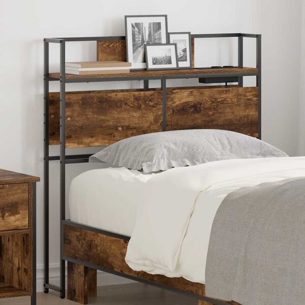 vidaXL T&ecirc;te de lit de rangement Ch&ecirc;ne fum&eacute; 75 cm Bois d'ing&eacute;nierie
