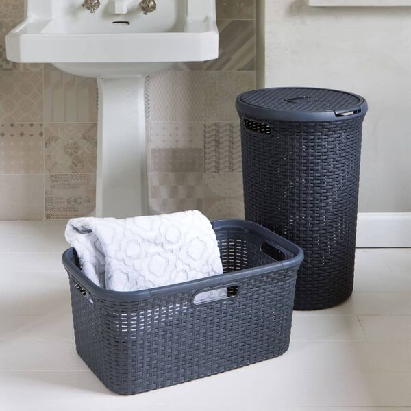 Curver Panier &agrave; linge Style 45 L Anthracite