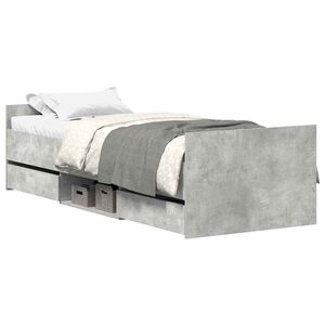 vidaXL Cadre de lit sans matelas gris b&eacute;ton 90x200 cm