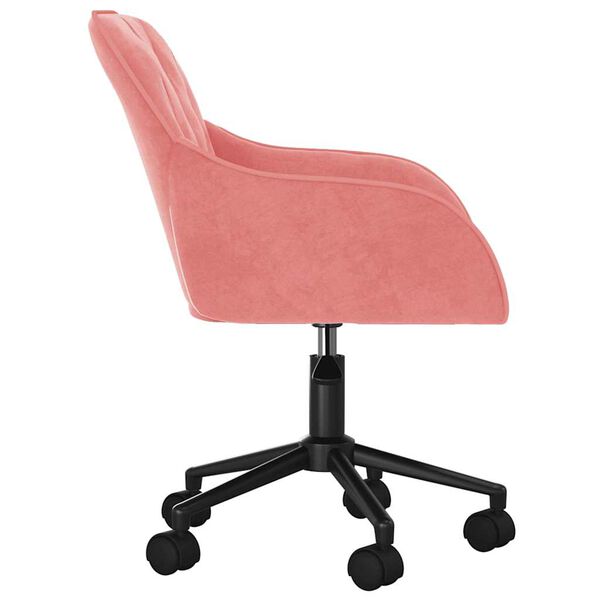 vidaXL Chaise pivotante de bureau Rose Velours