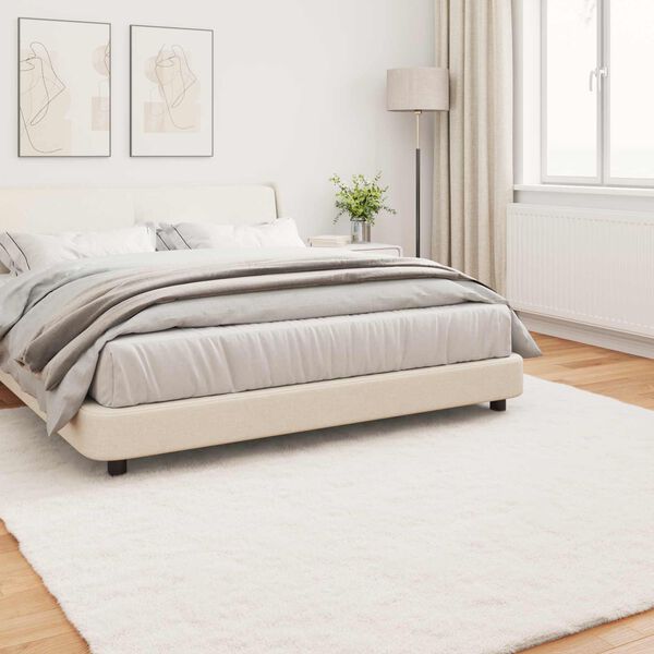 vidaXL Tapis en Fourrure Synthétique de Lapin Olite Crème 240 x 240 cm