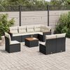 vidaXL Salon de jardin 9 pcs avec coussins noir r&eacute;sine tress&eacute;e