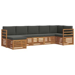 vidaXL Ensemble de canap&eacute; d'angle 7 pcs Naturel et Anthracite