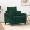 vidaXL Fauteuil Vert fonc&eacute; 60 cm Velours