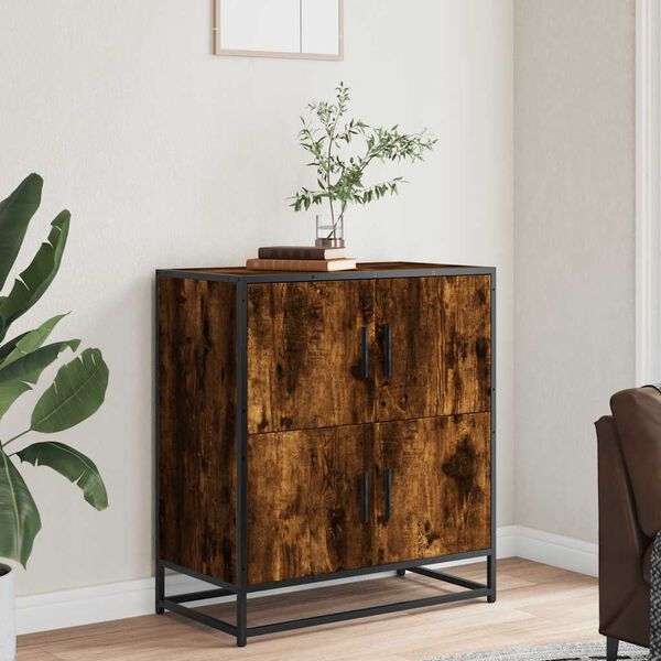 vidaXL Buffet ch&ecirc;ne fum&eacute; 68x35x76 cm bois d'ing&eacute;nierie