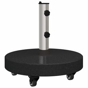 vidaXL Pied de parasol 30kg Noir Granite et Acier Inoxydable Rond