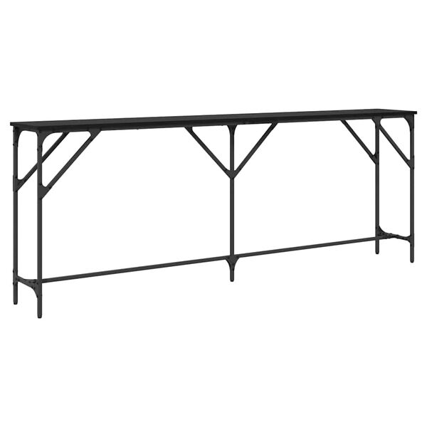 vidaXL Table console Ch&ecirc;ne noir 200 x 29 x 75 cm