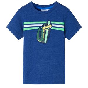 vidaXL T-shirt pour enfants m&eacute;lange de bleu fonc&eacute; 128